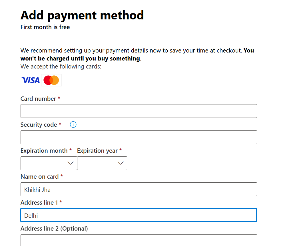 Add a payment method