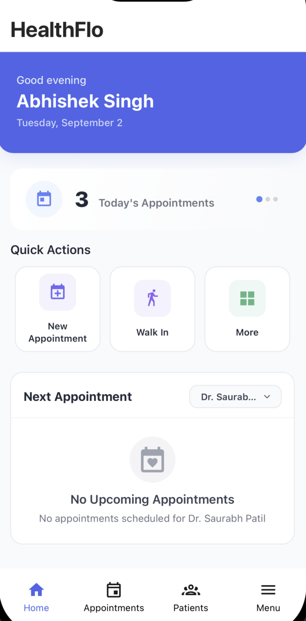 HealthFlo Mobile App Interface